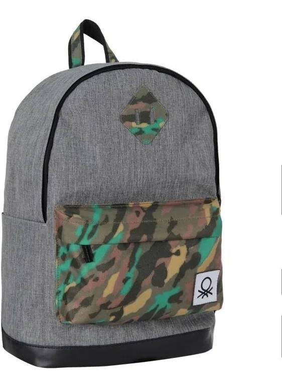 بينيتون School Backpack Gray Camouflage