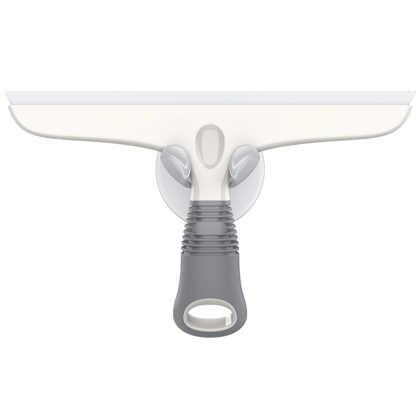Mr Siga MR.SIGA Multi-Purpose Silicon Squeegee for Window, Glass, Shower Door, Car Windshield, Heavy Duty Window Scrubber, Includes Suction Hook, 10 inch, White & Gray, 1 Pack