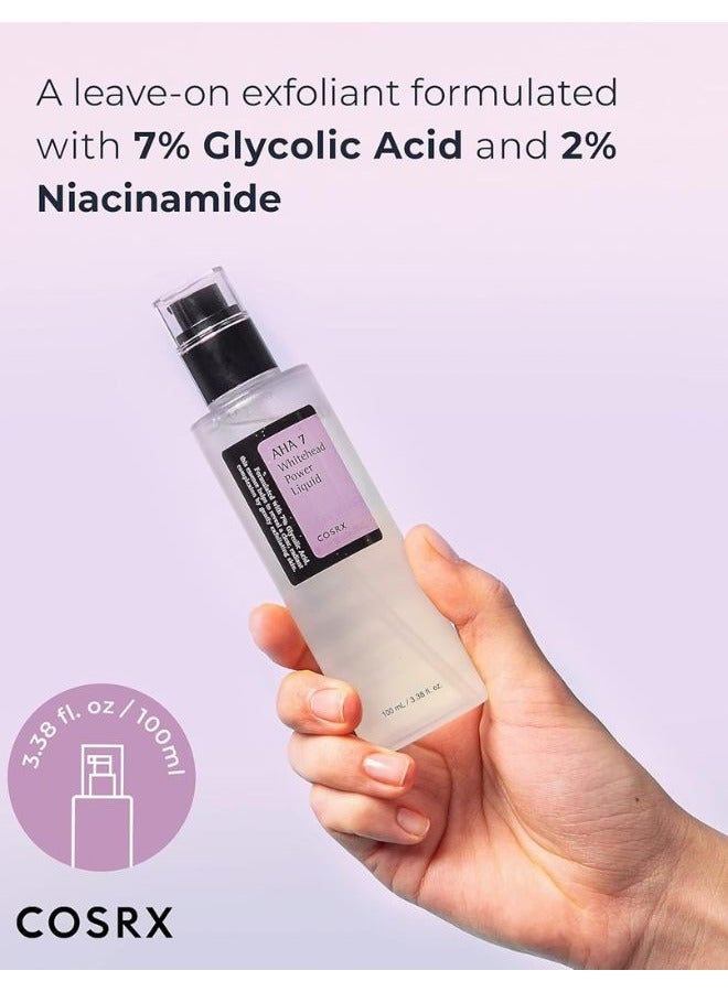 كوسرإكس AHA 7 Whitehead Power Liquid 100ml, Glycolic Acid 7%, AHA Exfoliant, Pore Minimizer 100ml - Image 4