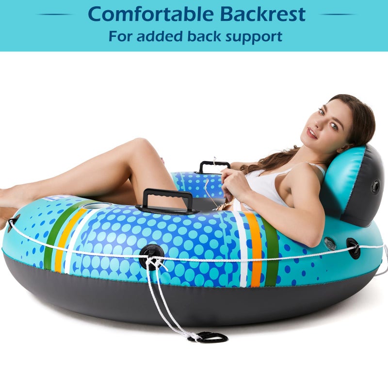 Jasonwell Inflatable River Tube Float - Heavy Duty River Float Pool Floats Lake Premium Water Tubes for Floating Recreational River Raft Lounge Floaties with 2 Cup Holders for Adult - Image 3