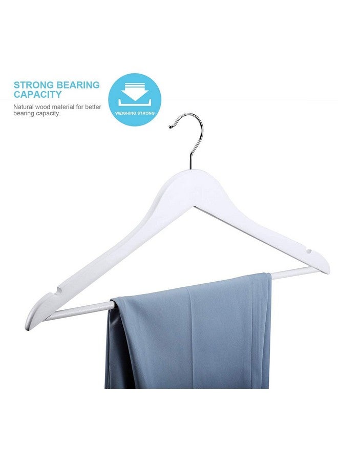 Evolluxi Lotus Wooden Hangers, Solid Wood Shirt Hangers,Dress Coat Jacket Clothes Hangers,with Extra Smooth Finish, 360 Degree Swivel Hook(Retro) (White, 12) - Image 5