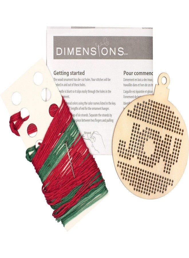 Dimensions Counted Cross Stitch, Joy Wooden Christmas Ornament Craft Kit, 1 Pc - Image 4