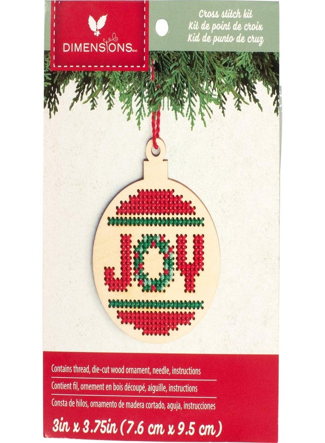 Dimensions Counted Cross Stitch, Joy Wooden Christmas Ornament Craft Kit, 1 Pc - Image 2