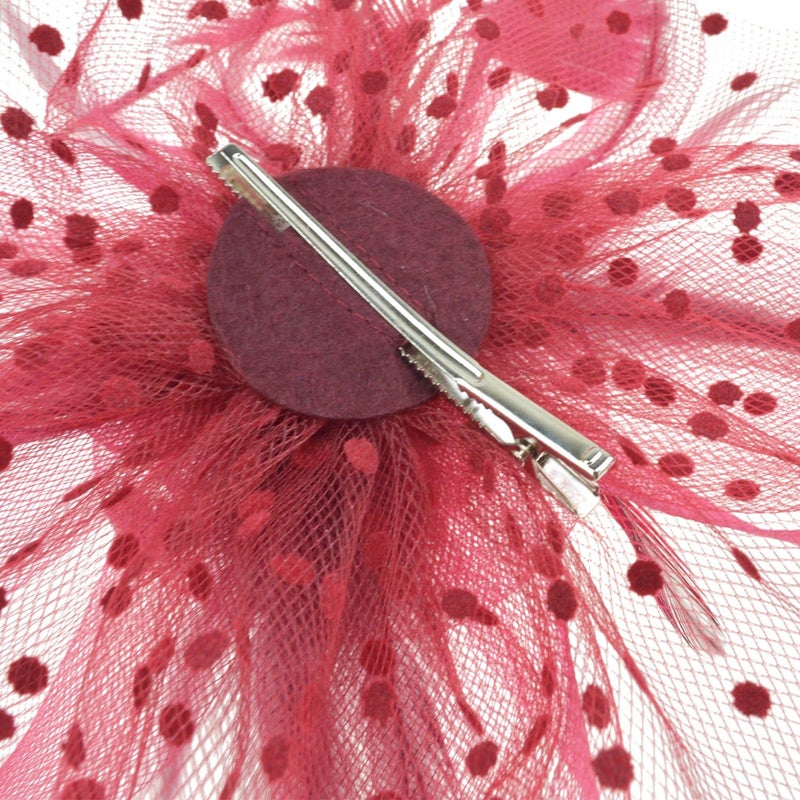 DRESHOW Fascinators Hat Flower Mesh Ribbons Feathers on a Headband and a Clip Tea Party Headwear for Girls and Women - Image 4