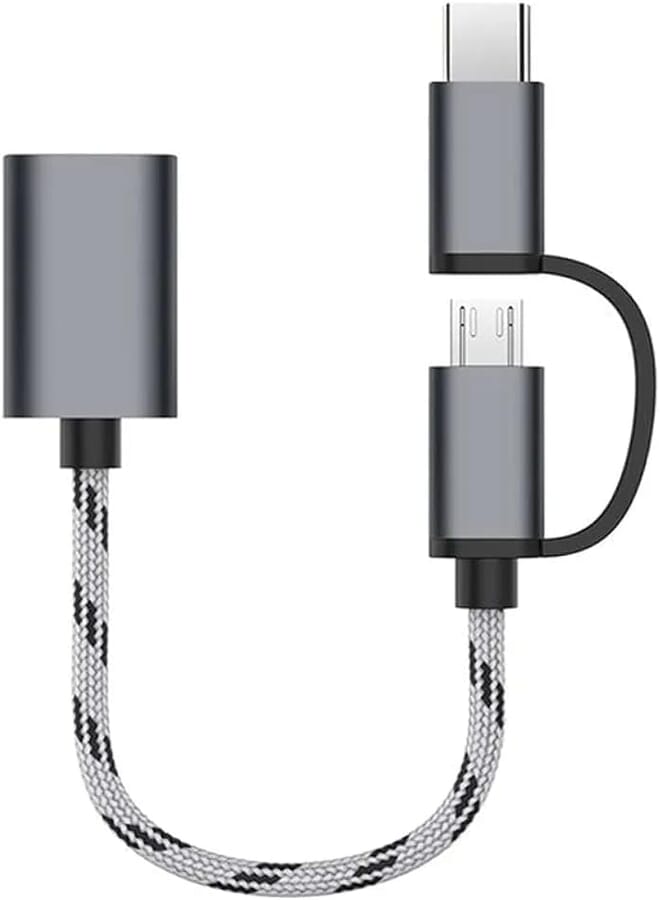 Next Next Store 2 in 1 OTG Adapter Cable Nylon Braided USB 3.0 USB to Micro USB and Type-C Data Sync Cable for USB Type-C OTG Disks