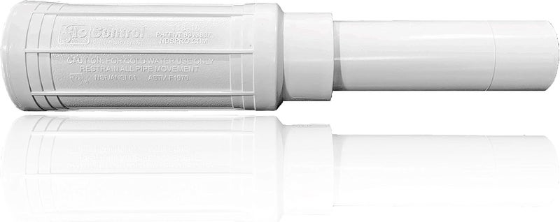NDS 118-10 Pro-Span PVC Expansion Repair Coupling, For Broken or Cracked In-Ground PVC Pipes, 1-Inch IPS Slip X Spigot, White - Image 1
