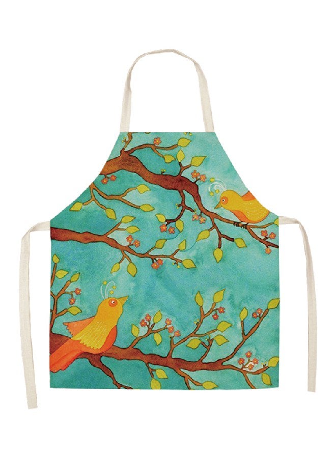 Sharpdo Water Resistant Printed Household Apron Blue/Brown/Yellow 68x55cm