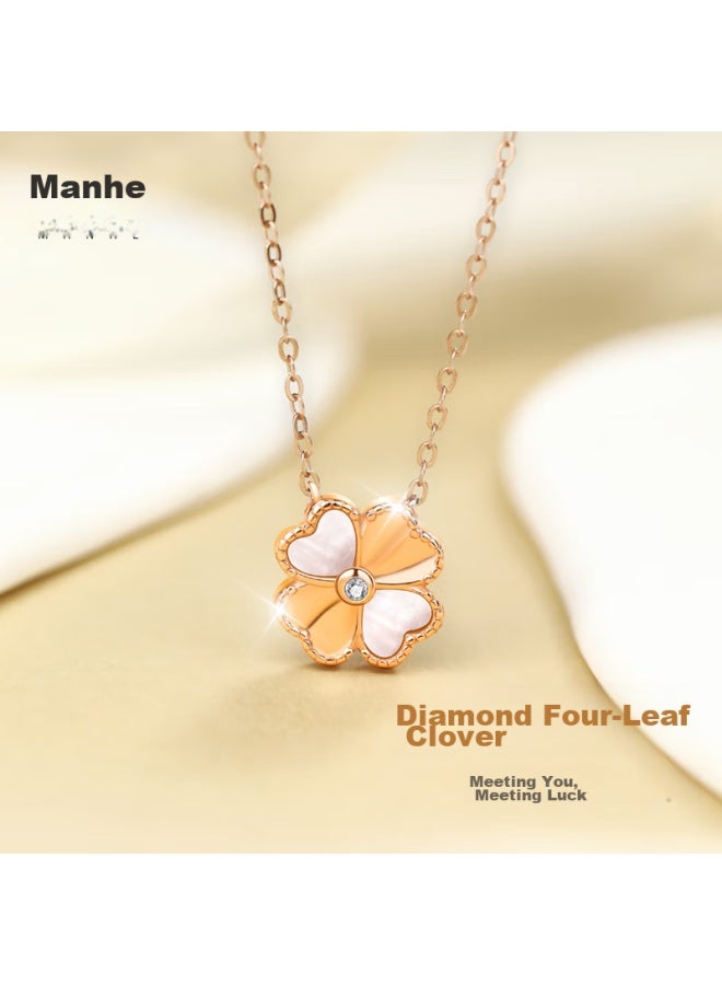 Manhe S925 Silver Four-leaf Clover Necklace For Women, New Style Pendant elry, Birthday Gift For Wife Or Girlfriend - Image 1