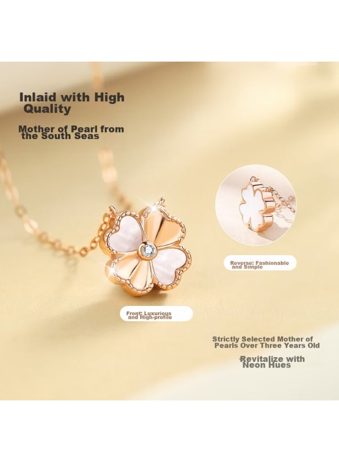 Manhe S925 Silver Four-leaf Clover Necklace For Women, New Style Pendant elry, Birthday Gift For Wife Or Girlfriend - Image 4