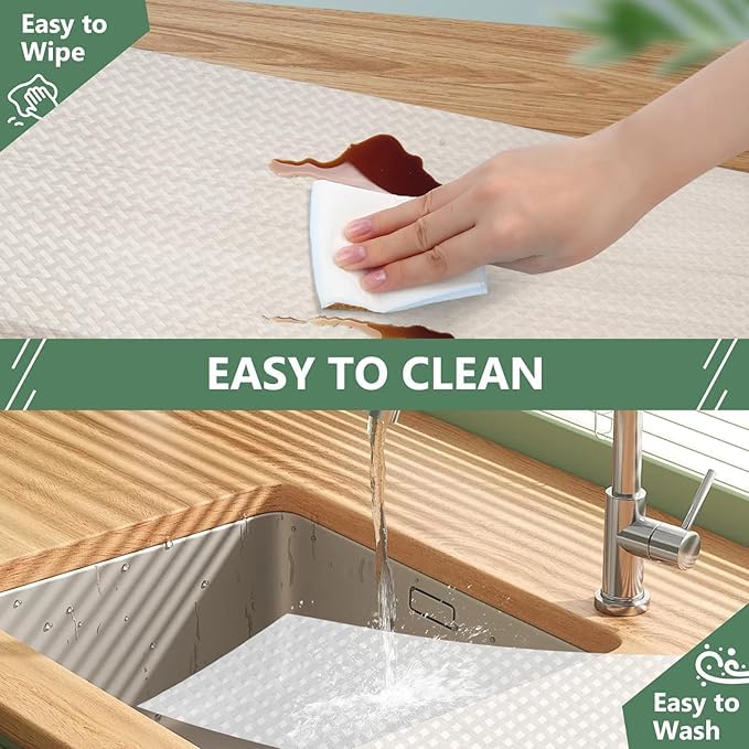 ElastPro EVA Food Grade Washable Anti Slip Mat/Sheet for Fridge, Shelf Liner, Table, Kitchen Drawer mat (Transparent Crossed Stripe, 10 Meter) - Image 3