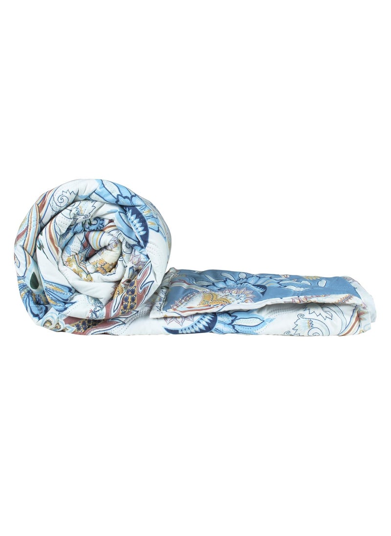 Story@Home Story@Home Comforter Double Bed | 180GSM Microfiber Blanket Double Bed | 220X 250cm | AC Comforter Double Bed | Dusty Blue Blanket | Floral Pattern | Quilt | Duvet | Dohar | Perfect Festive Gifting  - Image 4