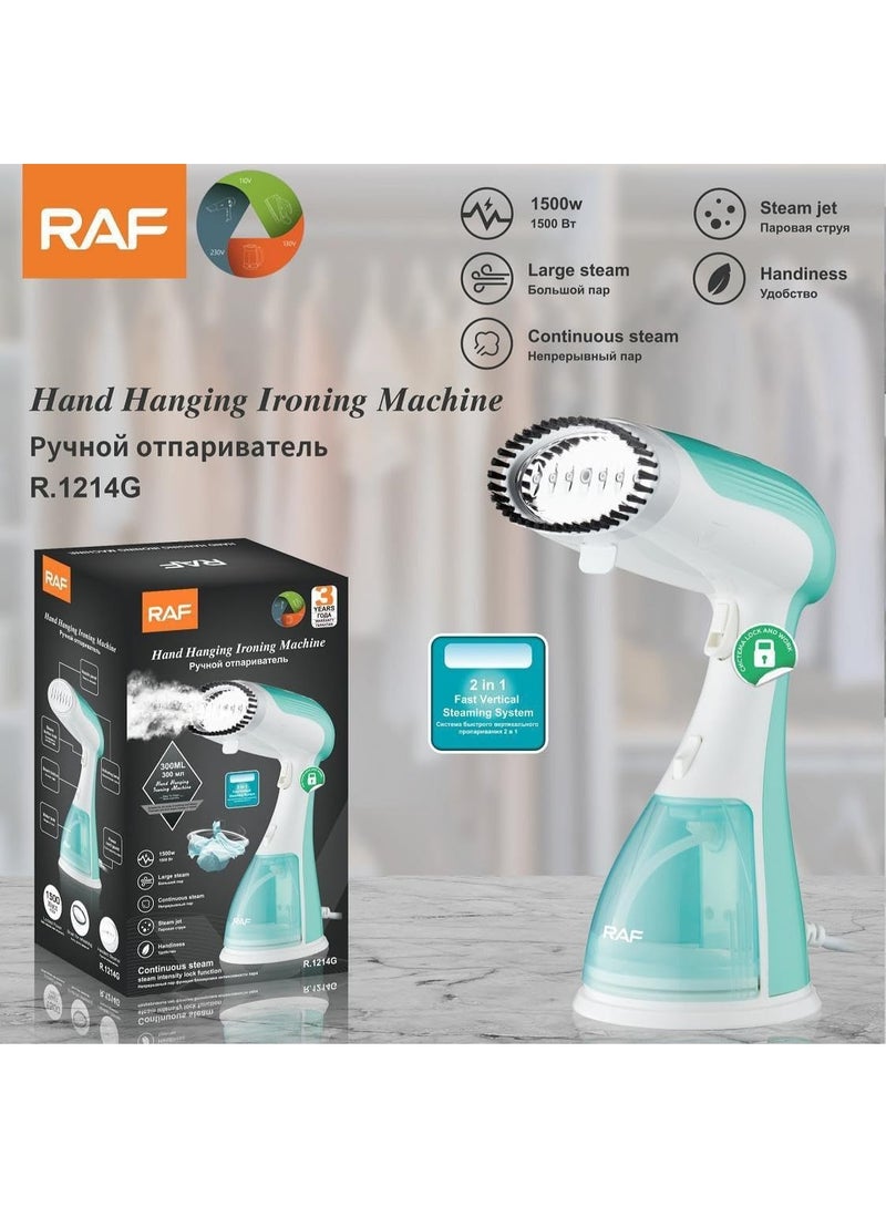 RAF 2-in-1 Handheld Garment Steamer 300ML – Continuous Steam Vertical Ironing Machine, Travel Fabric Wrinkle Remover, 1500W High Power - Image 1