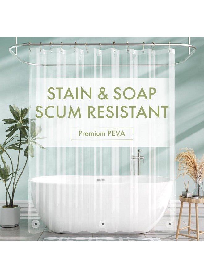 AmazerBath Shower Curtain Liner, 72x72 Clear Shower Curtain Liner, Waterproof Plastic Shower Liner, Cute Lightweight PEVA Shower Curtain for Bathroom with 3 Magnets and 12 Rustproof Metal Grommets - Image 1