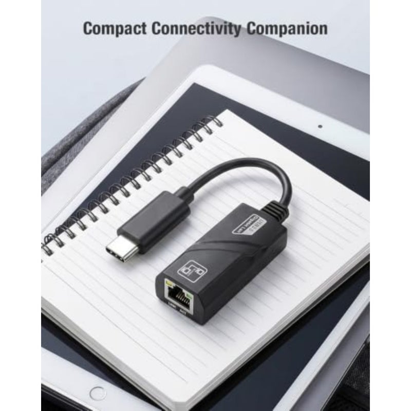 محول من النوع C إلى جيجابت إيثرنت، محول شبكة LAN سلكية USB-C RJ45 بسرعة 1000 ميجا بت في الثانية، تشغيل التوصيل متوافق مع أجهزة MacBook وWindows وLinux وSwitch وسطح المكتب المحمول - Image 5