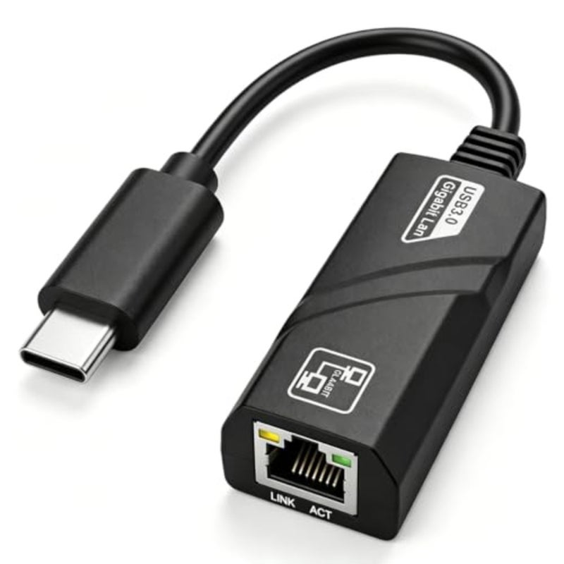 محول من النوع C إلى جيجابت إيثرنت، محول شبكة LAN سلكية USB-C RJ45 بسرعة 1000 ميجا بت في الثانية، تشغيل التوصيل متوافق مع أجهزة MacBook وWindows وLinux وSwitch وسطح المكتب المحمول - Image 1