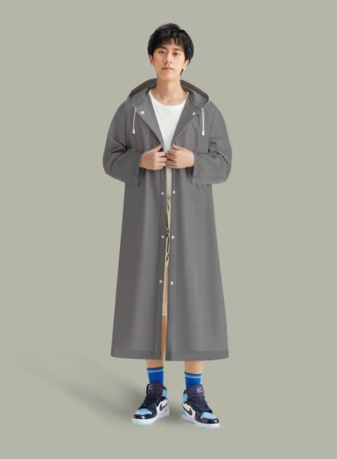 2 PCS Unisex Sport Outdoor Travel Waterproof Hooded EVA Drawstring Regular Size Raincoat