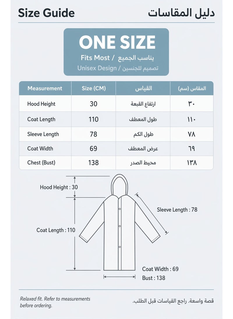 Frostvolt 2 PCS Unisex Sport Outdoor Travel Waterproof Hooded EVA Drawstring Regular Size Raincoat - Image 5