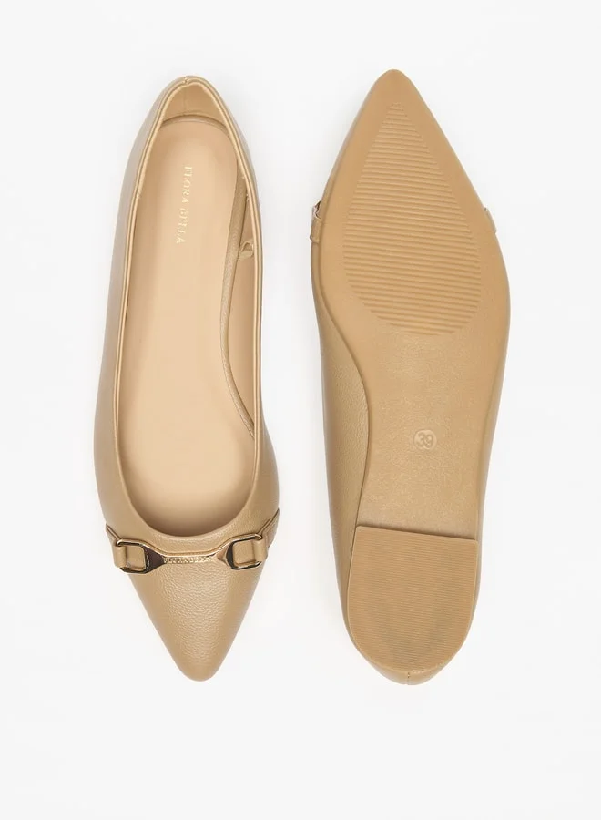 فلورا بيلا من شو إكسبرس Women's Textured Metal Accent Slip-On Ballerina Shoes
