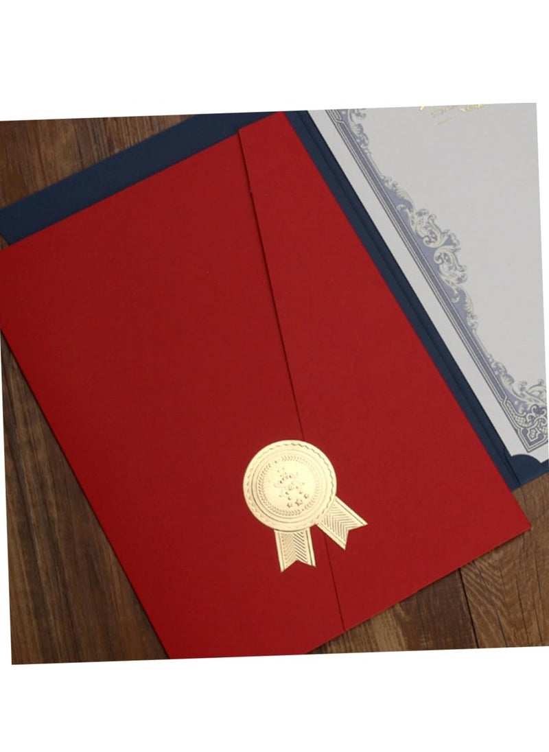 Generic - 6 Pcs Honor Certificate Shell Paper File Folder Certificate Paper Folder Certificate Paper Cover Certificate Award Cover A4 Size Diploma Cover - Image 1