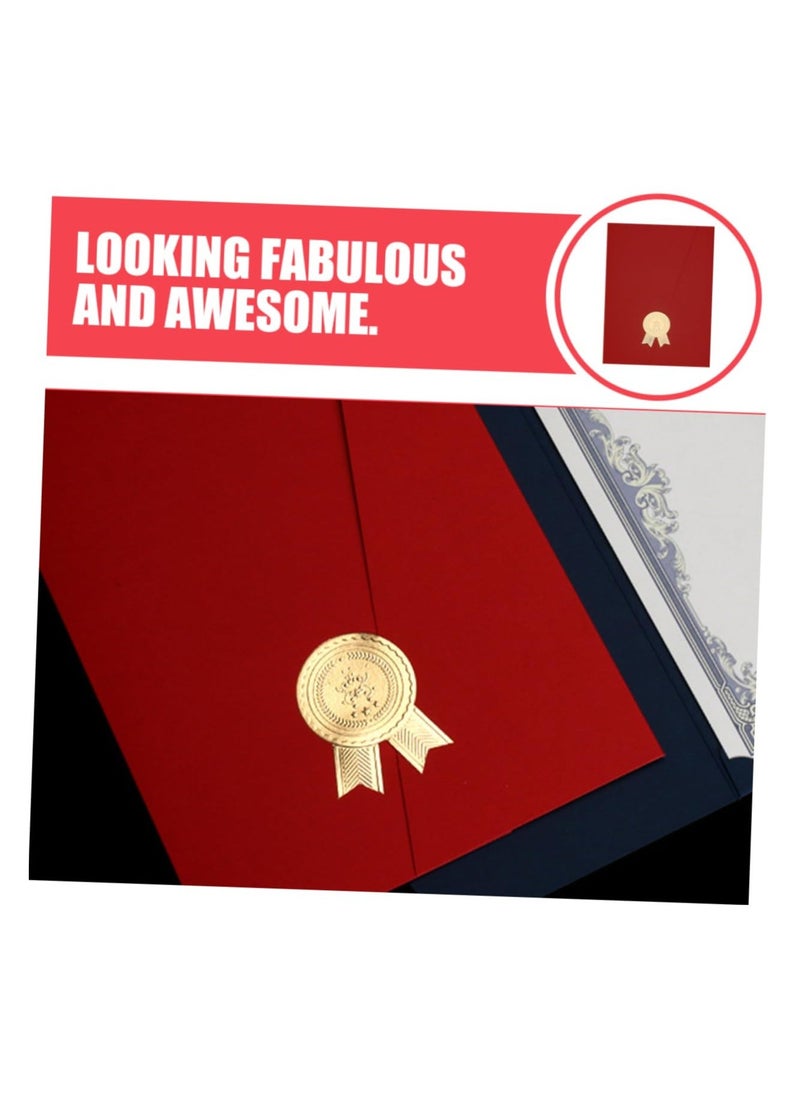 Generic - 6 Pcs Honor Certificate Shell Paper File Folder Certificate Paper Folder Certificate Paper Cover Certificate Award Cover A4 Size Diploma Cover - Image 1