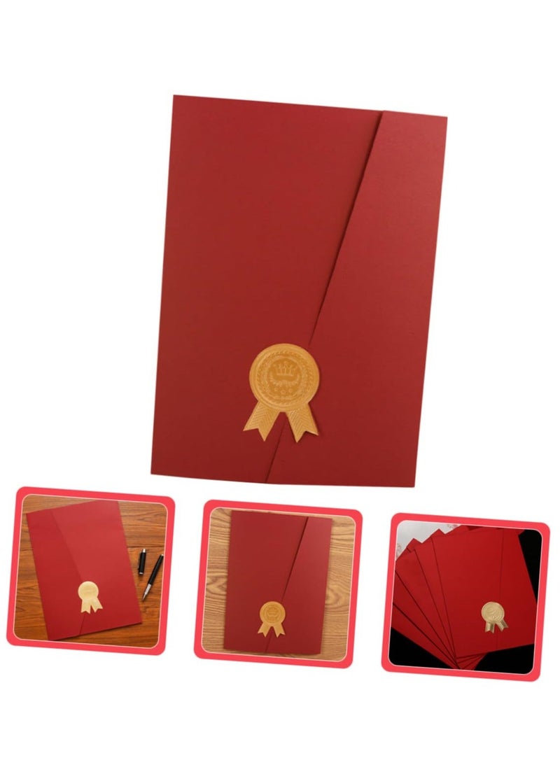 Generic - 6 Pcs Honor Certificate Shell Paper File Folder Certificate Paper Folder Certificate Paper Cover Certificate Award Cover A4 Size Diploma Cover - Image 1