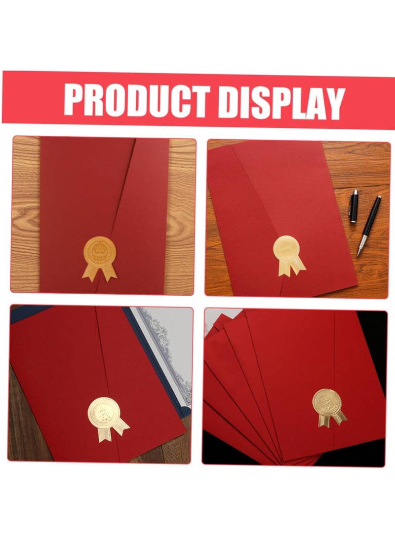 Generic - 6 Pcs Honor Certificate Shell Paper File Folder Certificate Paper Folder Certificate Paper Cover Certificate Award Cover A4 Size Diploma Cover - Image 1