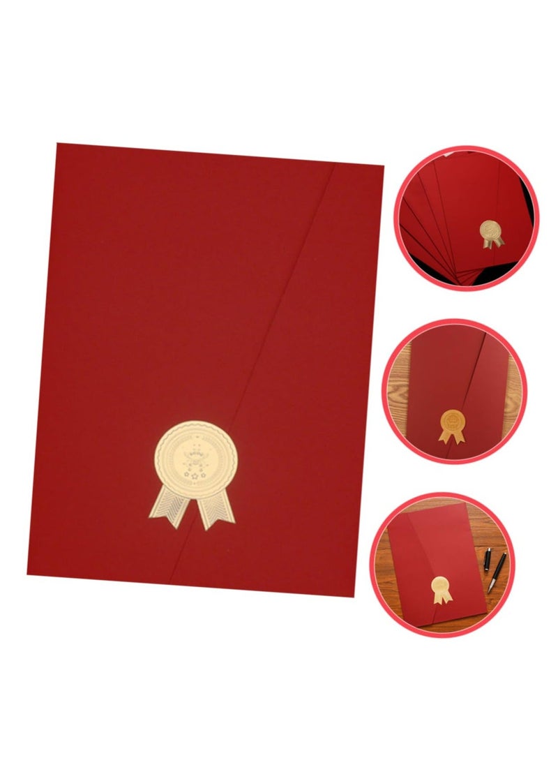 Generic - 6 Pcs Honor Certificate Shell Paper File Folder Certificate Paper Folder Certificate Paper Cover Certificate Award Cover A4 Size Diploma Cover - Image 1
