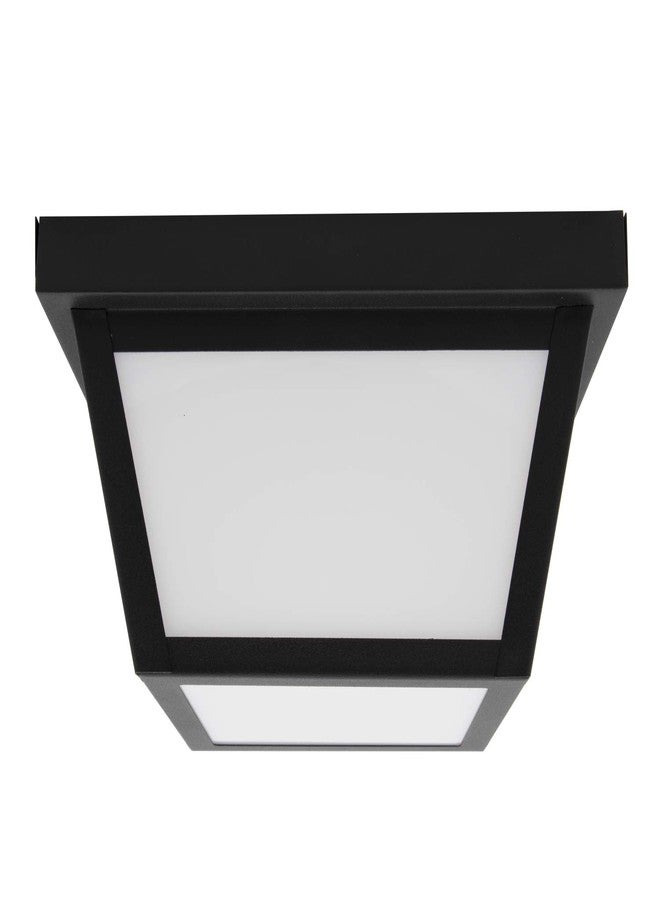 Maxxima 9" Black LED Outdoor Porch Ceiling Light Fixture - Features Frosted Lens, 3000K Warm White, 1,000 Lumens, Wet Rated, Ideal for Entryway, Patio, and Home Exterior Lighting - Image 2