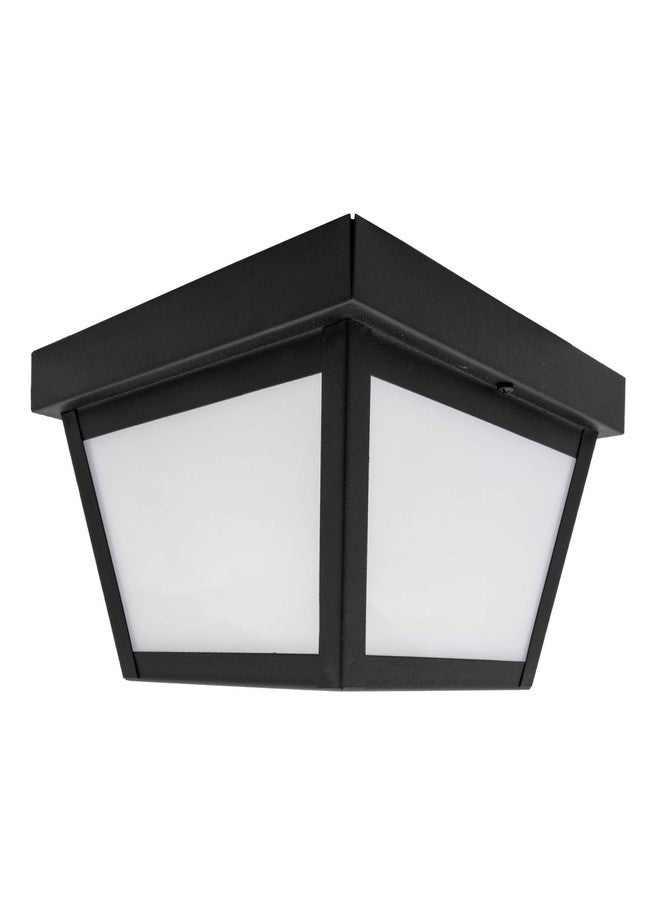 Maxxima 9" Black LED Outdoor Porch Ceiling Light Fixture - Features Frosted Lens, 3000K Warm White, 1,000 Lumens, Wet Rated, Ideal for Entryway, Patio, and Home Exterior Lighting - Image 3