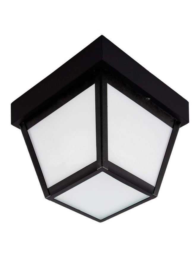 Maxxima 9" Black LED Outdoor Porch Ceiling Light Fixture - Features Frosted Lens, 3000K Warm White, 1,000 Lumens, Wet Rated, Ideal for Entryway, Patio, and Home Exterior Lighting - Image 1