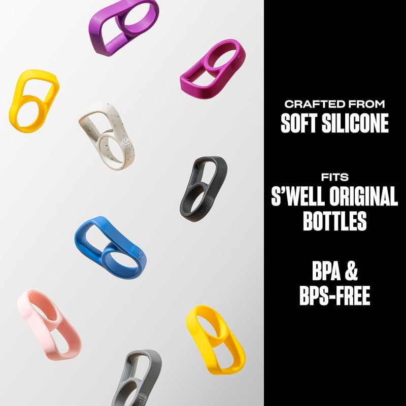 S'well Bottle Handle, Fits 9oz, 17oz, and 25oz Original Bottles, Onyx, Comfortable Carrying On The Go, Flexible Silicone Grip, BPA Free - Image 2