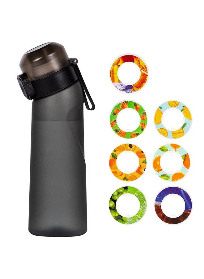XiuWoo Goodun Sports Air Water Bottle BPA Free, 650ml Starter up Set Drinking Bottles with Fruit Flavour Pod Scented For Flavouring 0 Sugar, 0 Calorie (Matte Black，1Pod) - Image 1