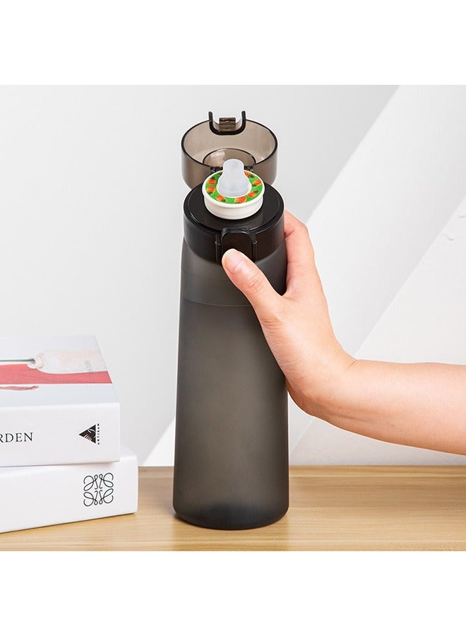 XiuWoo Goodun Sports Air Water Bottle BPA Free, 650ml Starter up Set Drinking Bottles with Fruit Flavour Pod Scented For Flavouring 0 Sugar, 0 Calorie (Matte Black，1Pod) - Image 2