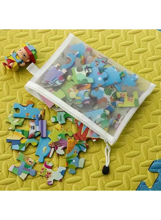 حقيبة تخزين A6 مقسمة ألغاز بسحاب وصندوق شبكي 10 قطع - Image 3