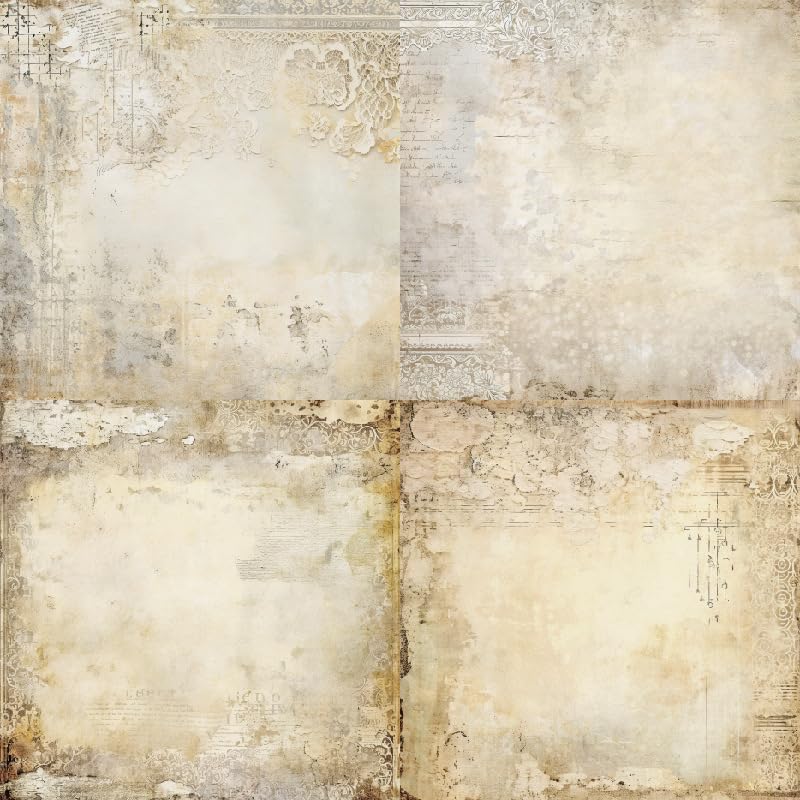 DESEACO 24 Sheets Vintage Lace Scrapbooking Paper Pad 6x6, Neutral Aged Background Craft Paper for Adult Journaling, Card Making, Collage & DIY Scrapbook Projects - Image 3