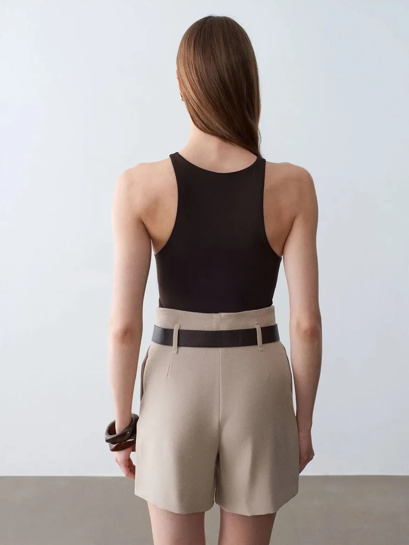 ديلفين Dilvin Slim-Fit Halter Neck Jersey Bodysuit