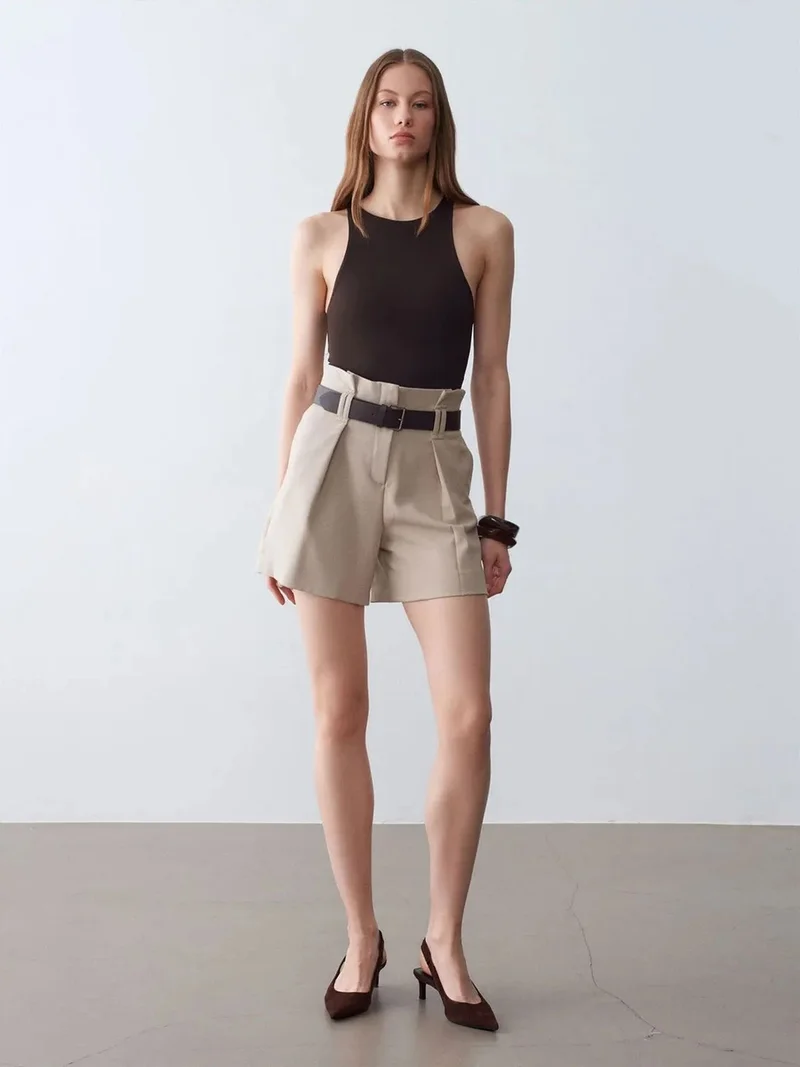 ديلفين Dilvin Slim-Fit Halter Neck Jersey Bodysuit