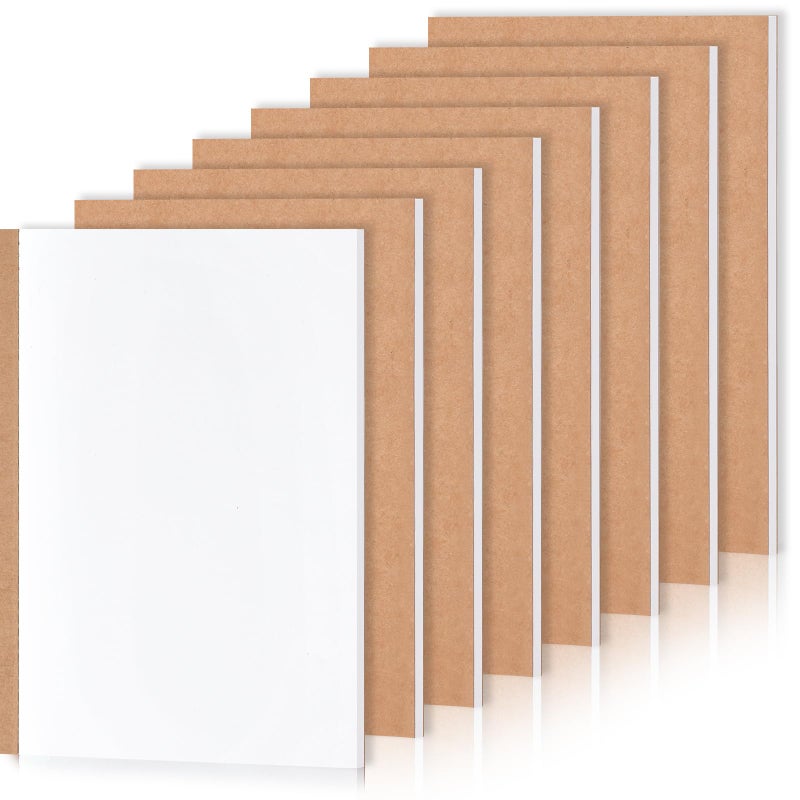EOOUT 8 Pack Blank Kraft Notebooks, A5 Journals Notebook Bulk, Unlined Paper Sketchbooks, 8.3 x 5.5 inches 60 Pages Travel Journal Set for Journaling, Student, Kids, Writing - Image 1