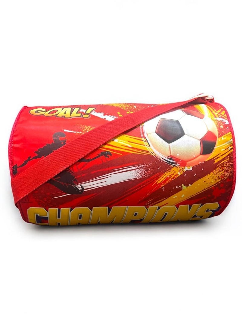 Kids Cartoon Printed Waterproof Duffle Bag | Swimming Bag for Kids Ideal for Travel Picnic Gym Sports Bag 14 inches | Polyester Material | Soccer