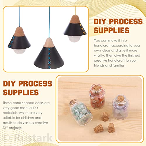 Rustark 100Pcs 5 Sizes Mini Cork Stoppers Tapered Cork Plugs Small Corks Assortment Wooden Replacement Assorted Corks for Craft Glass Jars Wine Bottles - Image 4