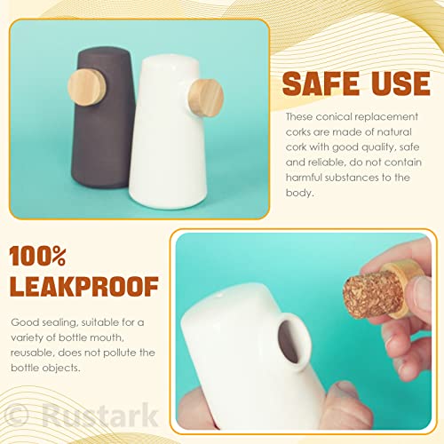 Rustark 100Pcs 5 Sizes Mini Cork Stoppers Tapered Cork Plugs Small Corks Assortment Wooden Replacement Assorted Corks for Craft Glass Jars Wine Bottles - Image 5
