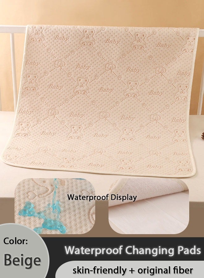 Waterproof Changing Pads Portable - Breathable Leak Proof Mattress Pad Protector Baby Changing Mat, Lightweight & Foldable, 100% Cotton Surface - Washable Mattress Protector for Babies, Toddlers  - Image 1
