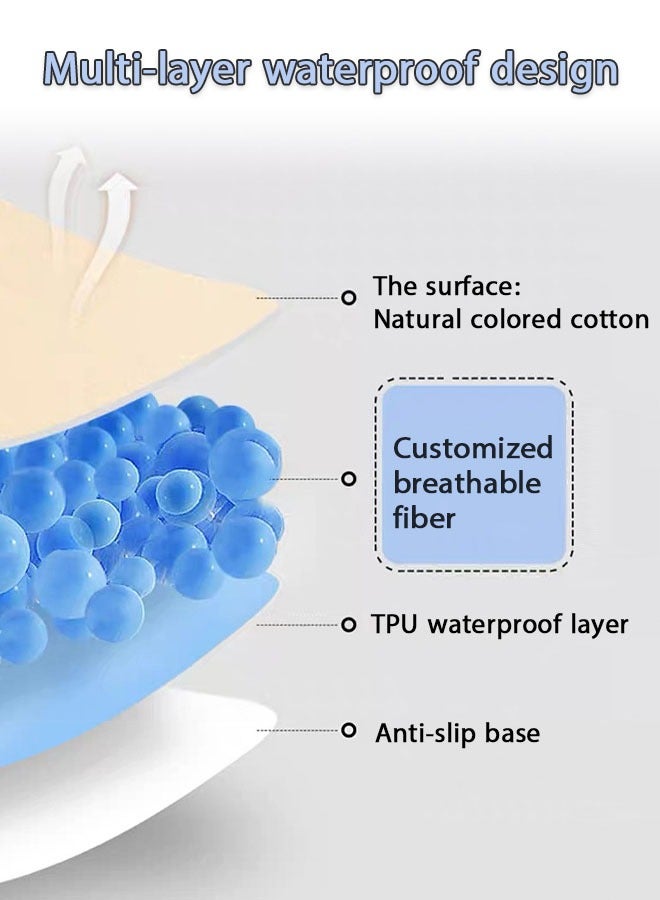 Waterproof Changing Pads Portable - Breathable Leak Proof Mattress Pad Protector Baby Changing Mat, Lightweight & Foldable, 100% Cotton Surface - Washable Mattress Protector for Babies, Toddlers  - Image 3