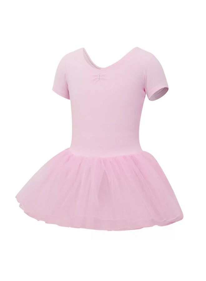 فستان رقص الباليه القطني للفتيات، تنورة توتو لطيفة بأكمام قصيرة، 150 دولارًا - Image 1