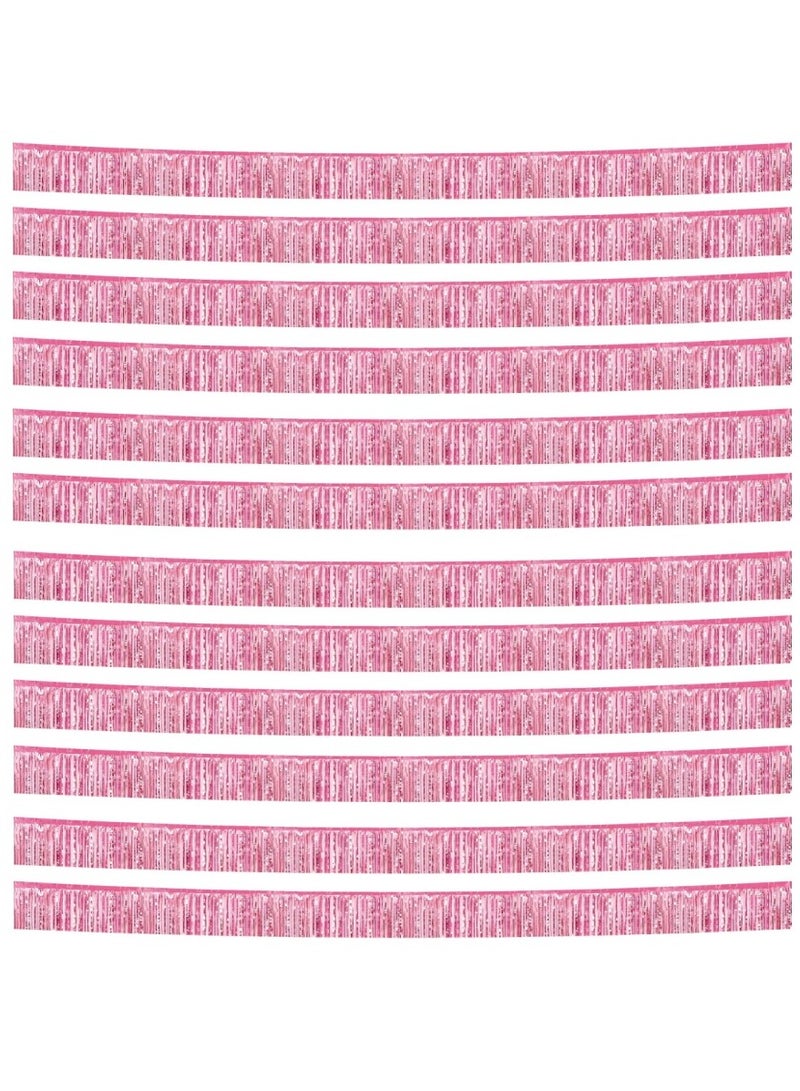 Anna 30*200cm Birthday Party Backdrop Decorations - Glossy Fringe Tassel Curtains Banners Set of 12 - Image 1