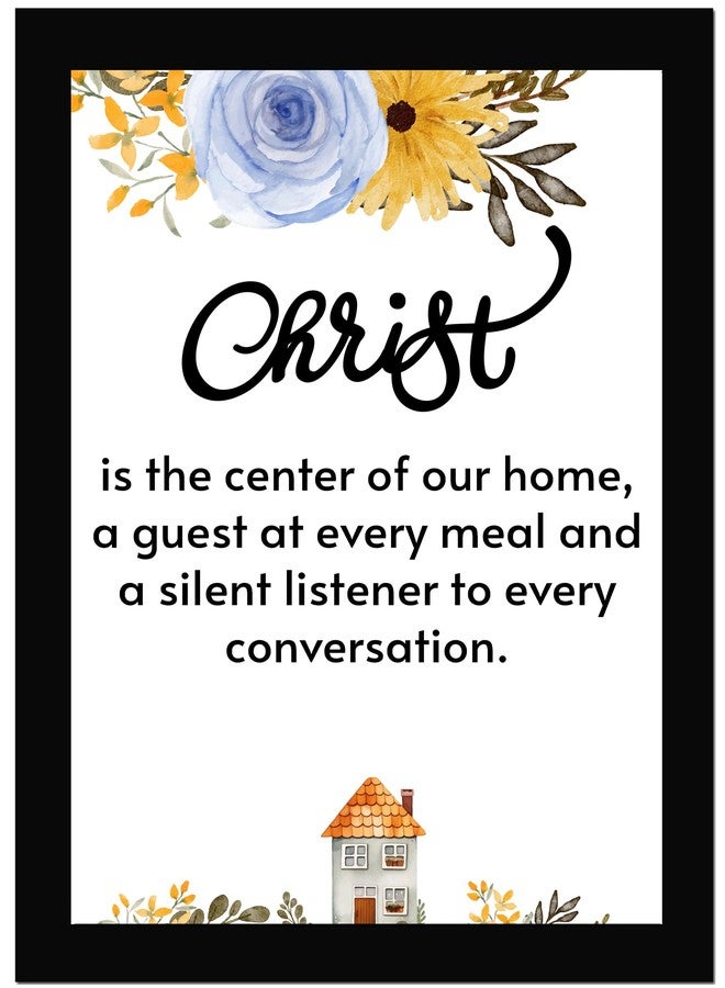 AR Creative Christ Is The Center Bible Verse Wall Photo Framed Wall Poster, Bible Quotes Print with Frame, Home (13.6 inch x 10.2 inch) Multicolor - Image 1