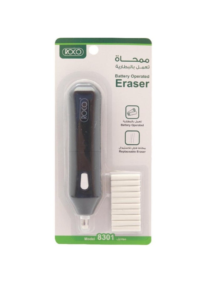 ROCO Handheld Eraser Battery operated with 10 Refills (Black) - Image 1