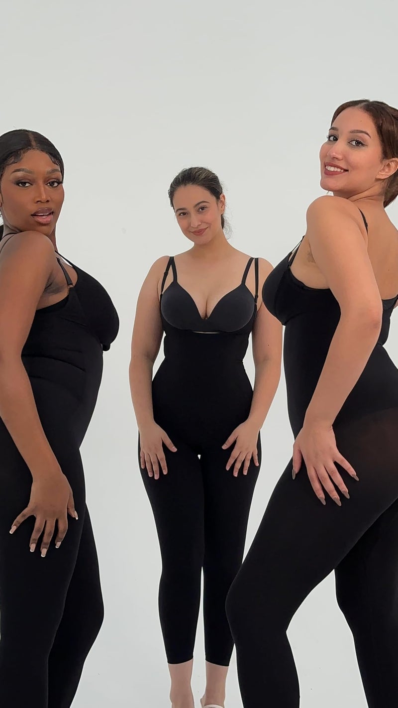 SHAPERX Hourglass Leggings 360 Compression 2 Sizes Look Full Body Shaper Breathable No Roll Down,SZ5802-Black-4XL - Image 5