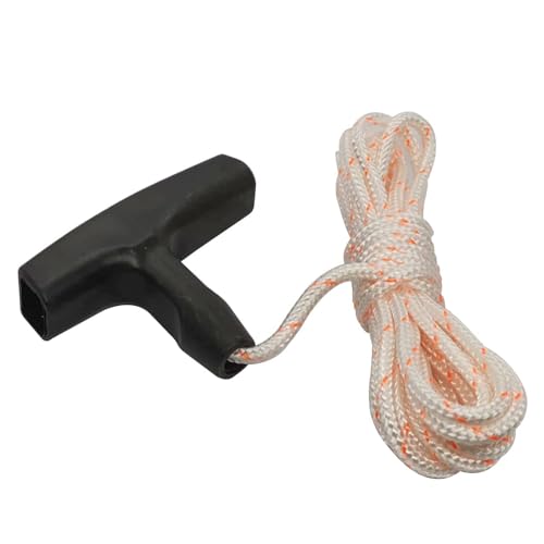 Bopurtotly New Recoil Starter Rope 3-Meter Pull Cord with Starter Handle Replacement for Lawn Mower ChainsawTrimmer Edger Brush Cutter Engine Parts(Red and White Cord,3.5 mm) - Image 1