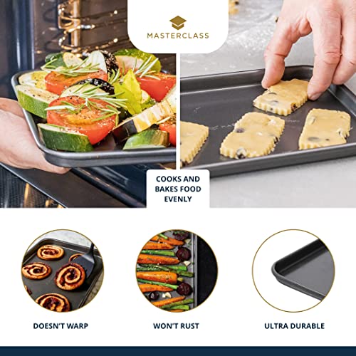 Master Class MasterClass Baking Tray, Non-Stick Oven Tray for Baking and Roasting, Carbon Steel, 24 x 18cm, Grey - Image 5